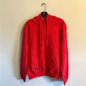 VCTRY Red Star-Embroidered Hoodie